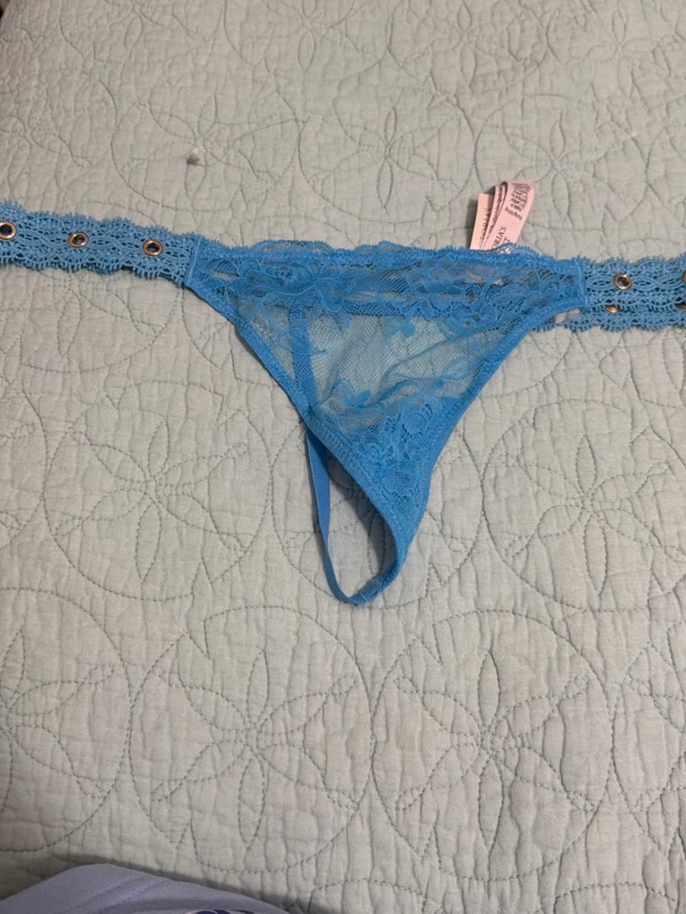 Victoria’s Secret Blue Lace Thong Panty - Women's Intimates